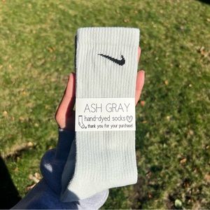 NWT Nike Ash Gray Hand Dyed Dri-Fit Crew Socks